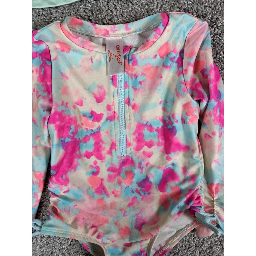Girls Swim Lot 5pc Lilly Pulitzer Cat & Jack Rashguards Size 4/5 ‎ Please Read